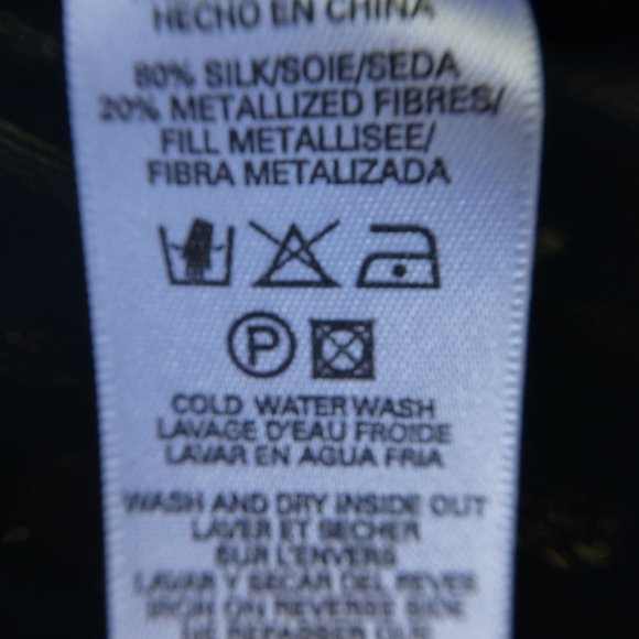 SiLK Metallic French Connection Gold Polka Dot Babydoll Top Sleeveless Tie 6 - Picture 8 of 8